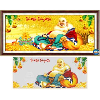 Tranh Gắn Đá Phật Di Lạc Đại Phú Quý DF266