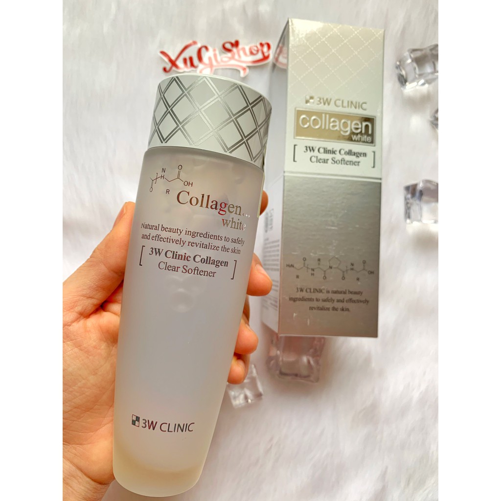 Nước hoa hồng dưỡng TRẮNG HỒNG da 3W Clinic Collagen Softener Toner Hàn Quốc 150ml