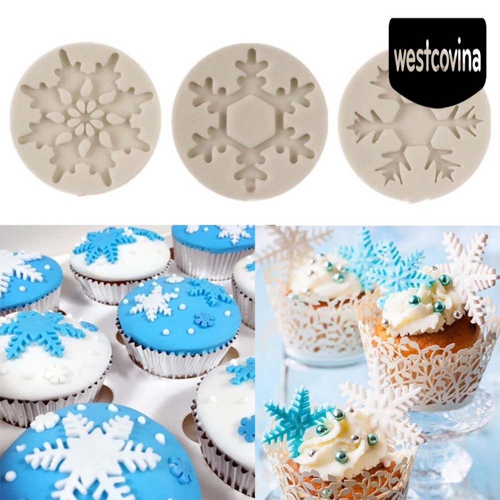 [Hot]☀ Khuôn Silicone Làm Bánh &amp; Socola Hình Bông Tuyết DIY