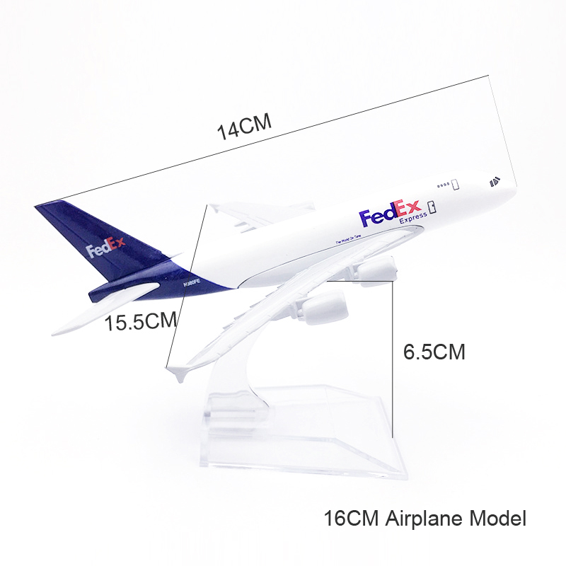 AIRCRAFT MODEL Mô Hình Máy Bay Đồ Chơi Fedex A380 Airbus 380 Bằng Kim Loại 16cm