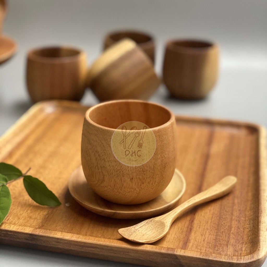Cốc gỗ Keo  tiện dụng, sang trọng, đẹp mắt DHC Decor