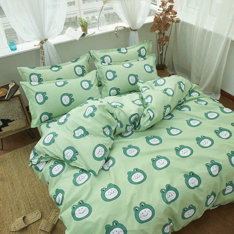 Bộ 4 món vỏ chăn ga gối cotton poly - Nhiều màu xinh.