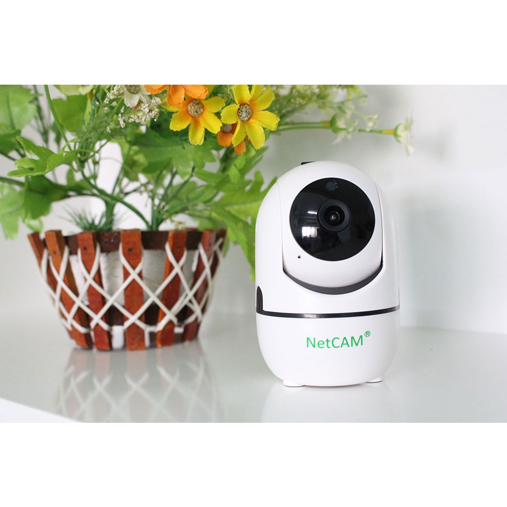 Camera IP WiFi NetCAM NR02, độ phân giải 3MP, Xoay 360 độ, Đàm thoại 2 chiều, Theo dõi chuyển động thông minh