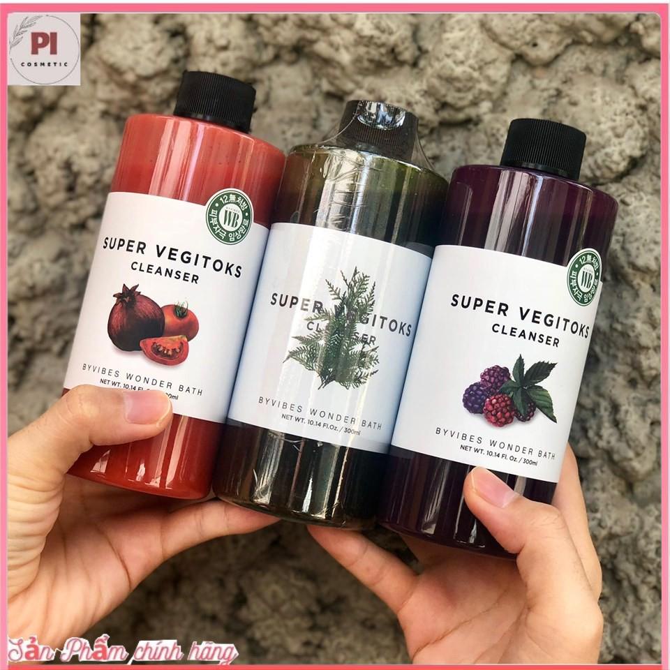 [Pi.cosmetic] Sữa rửa mặt rau củ thải độc Super vegitoks cleanser Wonder bath Full size 300 ml