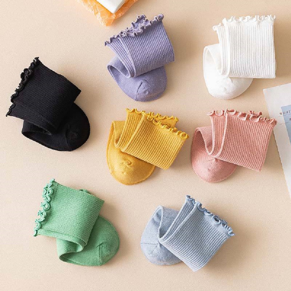 Vớ cotton màu trơn kiểu dáng thời trang dành cho nữ