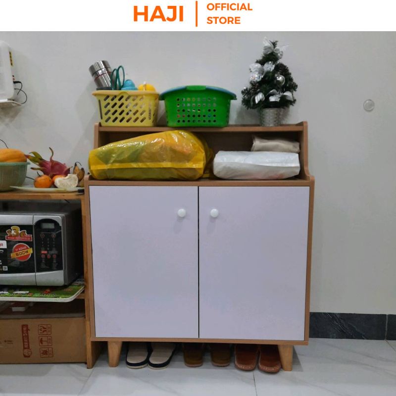 Tủ giày gỗ HAJI chống ẩm cánh mở kết hợp ngăn để đồ tiện lợi - A170