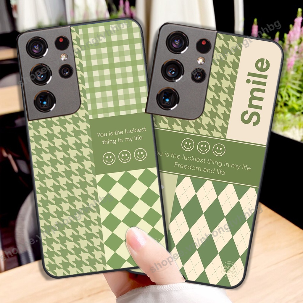 Ốp lưng Samsung S21 / S21 FE / S21 Plus / S21+ / S21 Ultra in mẫu gấu bo viền , smile mặt cười cực cute đẹp