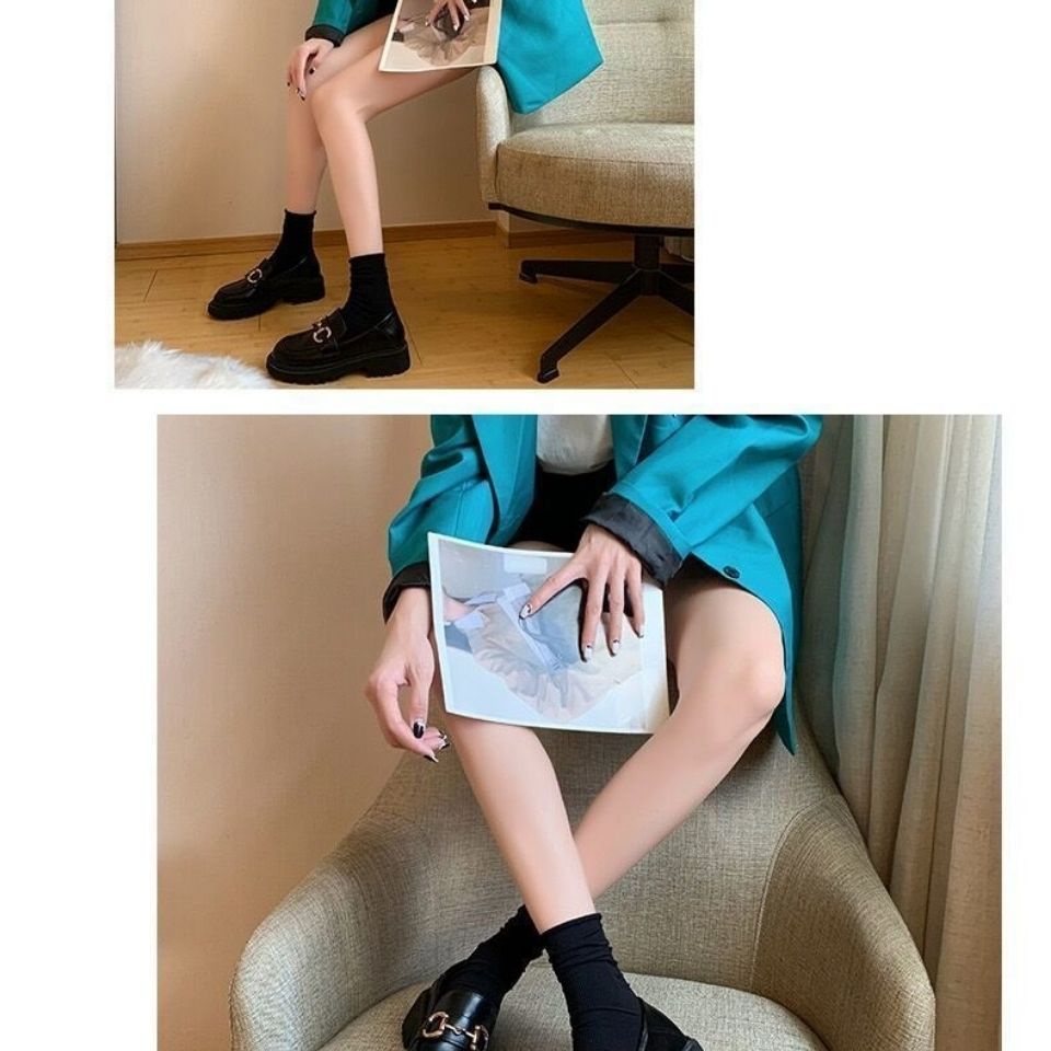 Giày Lười Đế Dày Mềm Mại Phong Cách Retro Anh Quốc Dễ Phối Đồ Cho Nữ