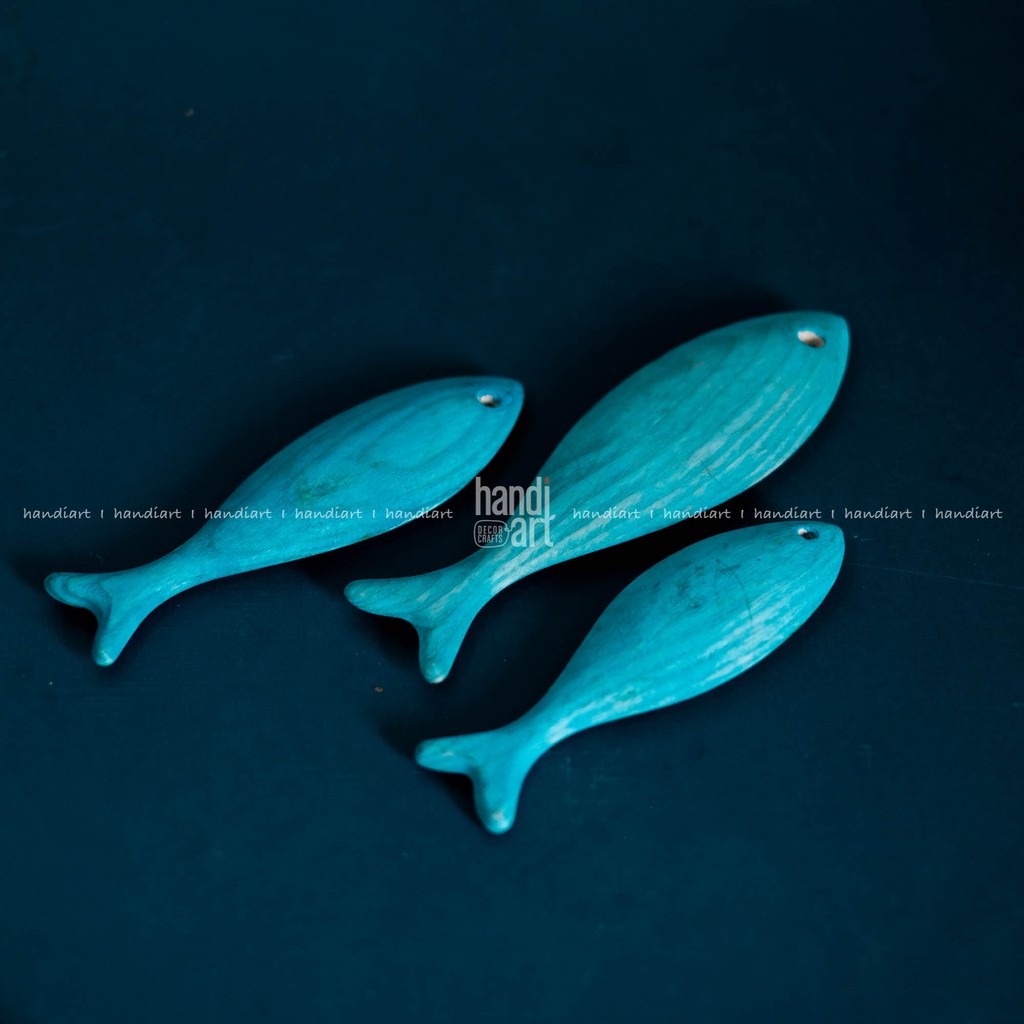 Cá gỗ 3 màu trang trí - Cá gỗ handmade