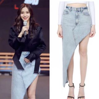 Chân váy jeans xẻ tà lệch cá tính có size lớn