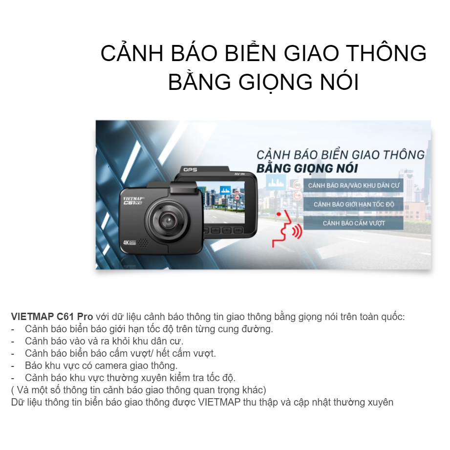 [Miễn phí lắp đặt nội thành HCM]Camera hành trình Vietmap C61 Pro + Thẻ nhớ 128GB | BigBuy360 - bigbuy360.vn