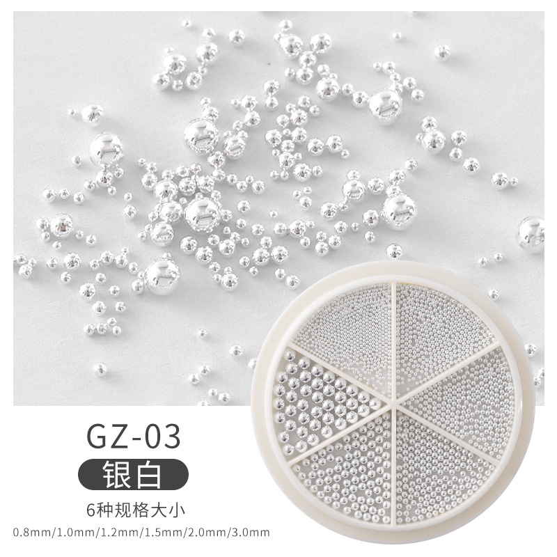 Charm bi nail sắt vàng bạc mix size Yapas , bi đính gắn trang trí móng màu vàng bạc cao cấp