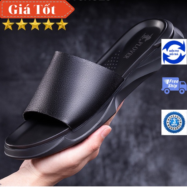 Dép nam quai ngang , chất liệu da mềm , đế đúc nguyên khối