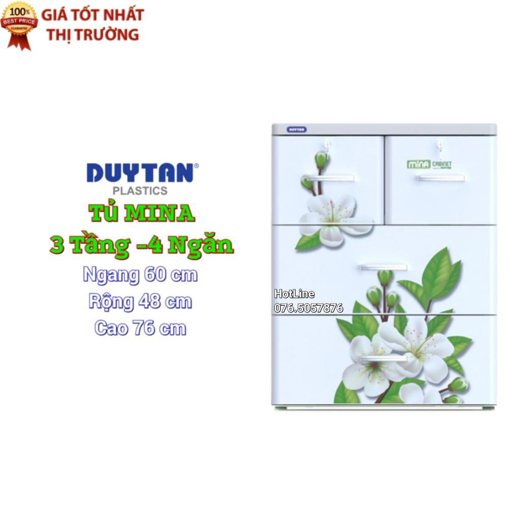 Tủ nhựa duy tân MINA 3 Tầng-4 Ngăn NHIỀU MẪU XINH