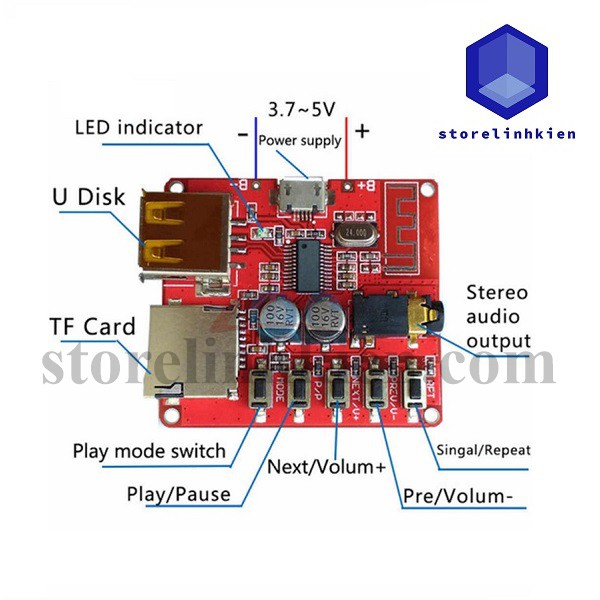 Mạch Bluetooth 4.1 phát âm thanh HW-771 USB/SD Card