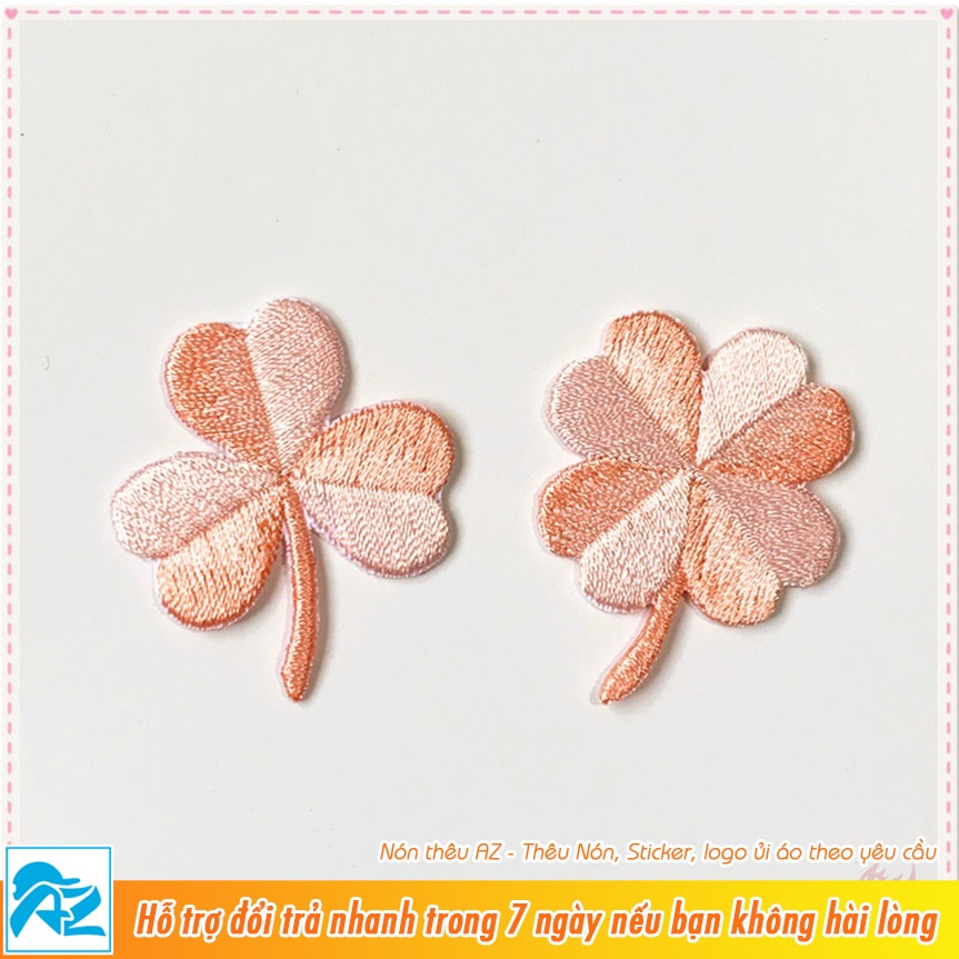 Miếng ủi thêu hình cỏ 3 4 lá dễ thương - Patch vải S505
