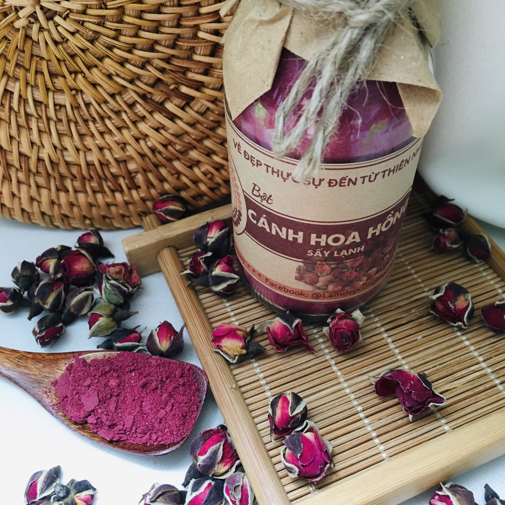 Bột Cánh Hoa Hồng Sấy Lạnh thiên nhiên đắp mặt nạ nguyên chất 100ml (50g) | BigBuy360 - bigbuy360.vn