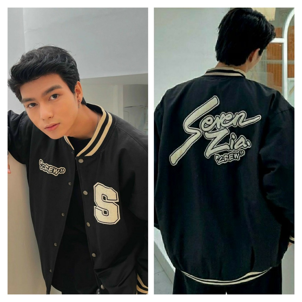 Aó Khoác Dù Nam Nữ Kiểu Bomber Họa Tiết Chữ S Tay Aó Phối Số 07 Thời Trang Trẻ Hàn Cực Sành Điệu TP
