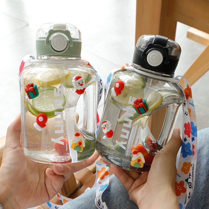 ONLY HOUSE Bộ Dụng Cụ Tập Thể Dục Gồm Dây Đeo + Nhãn Dán 3D 1000ml (Có Sức Chứa Lớn) Dành Cho Nam Và Nữ