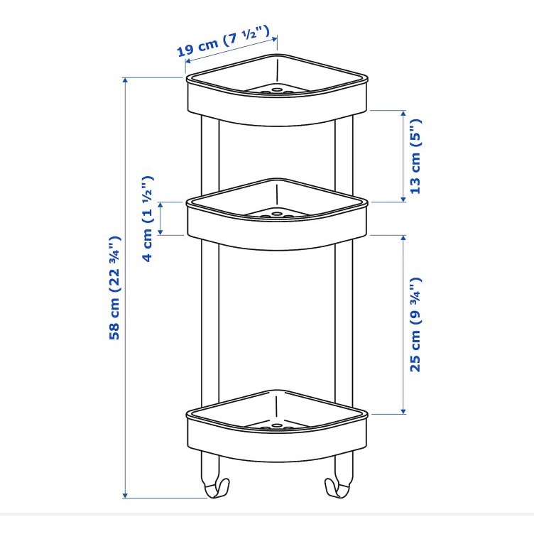 Kệ góc để đồ nhà tắm BROGRUND IKEA