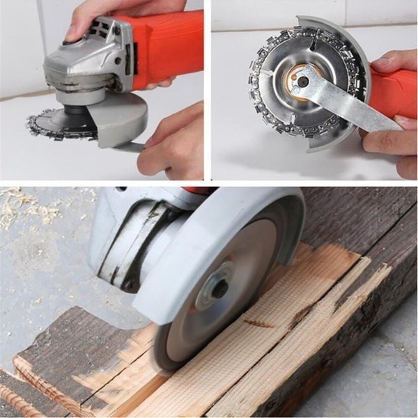Đĩa cưa xích tròn, lưỡi cưa xích cắt gỗ, phay phá gỗ đa năng gắn máy mài 4 inch, 5 inch,