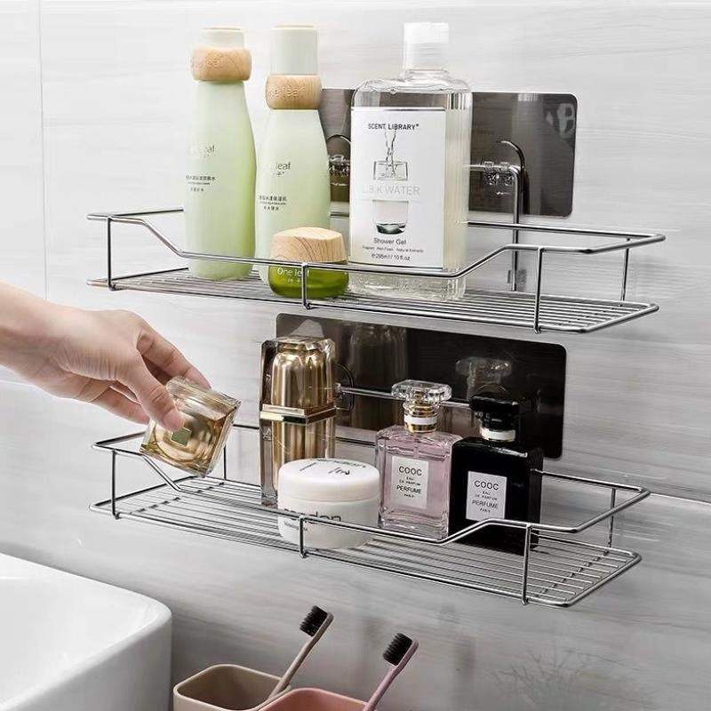 Kệ Inox 304 Dán Tường,Kệ Nhà Tắm Hình Chữ Nhật Dài 35cm (MP01)