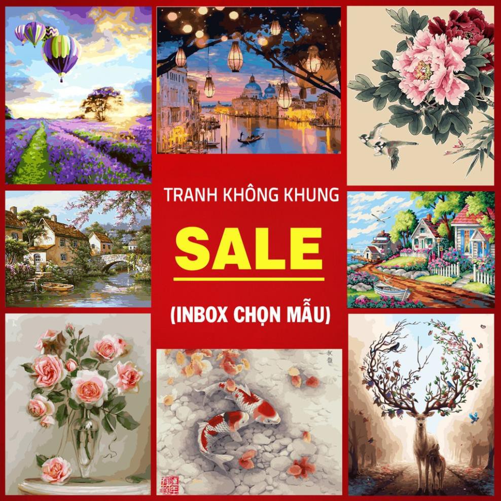 [SALE] Tranh sơn dầu số hóa tự vẽ tự tô màu không khung giảm giá tổng hợp mẫu