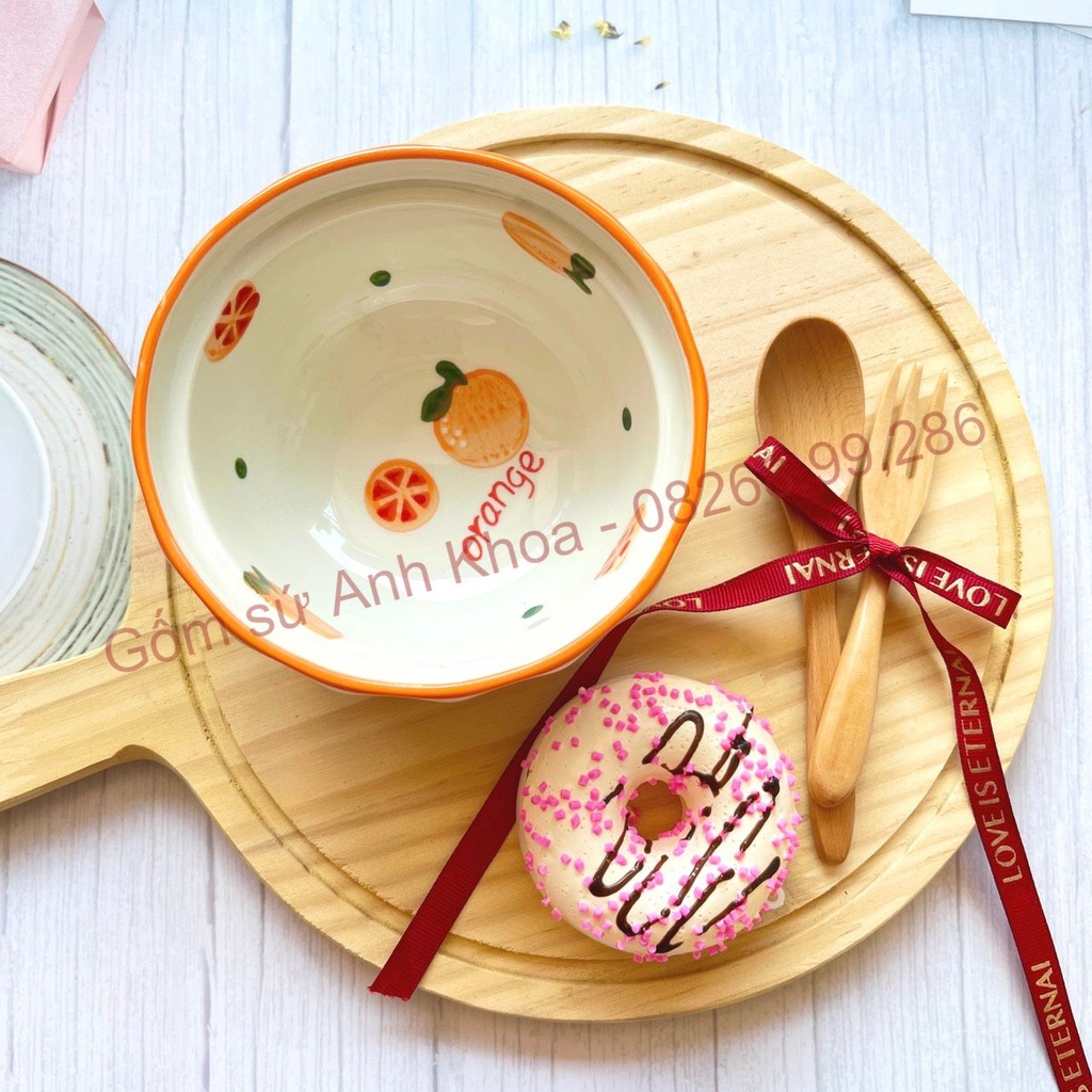 Chén Dĩa Sứ Bát Ăn Cơm Đĩa Sứ Decor bát cơm lượn size nhỡ đựng đồ ăn xinh yêu