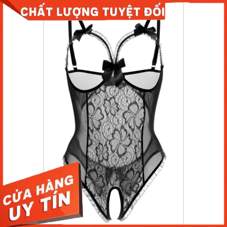 Đồ Ngủ Ren Liền Thân Phối Nơ Không Có Cúp Ngực Gợi Cảm Cho Nữ - SIÊU HOT