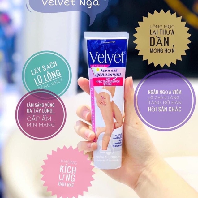 Tẩy lông Velvet Nga 100ml kèm gạt