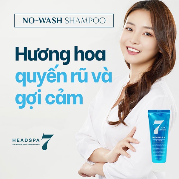 Dầu gội khô dạng kem HEADSPA7 no wash shampoo 100ml