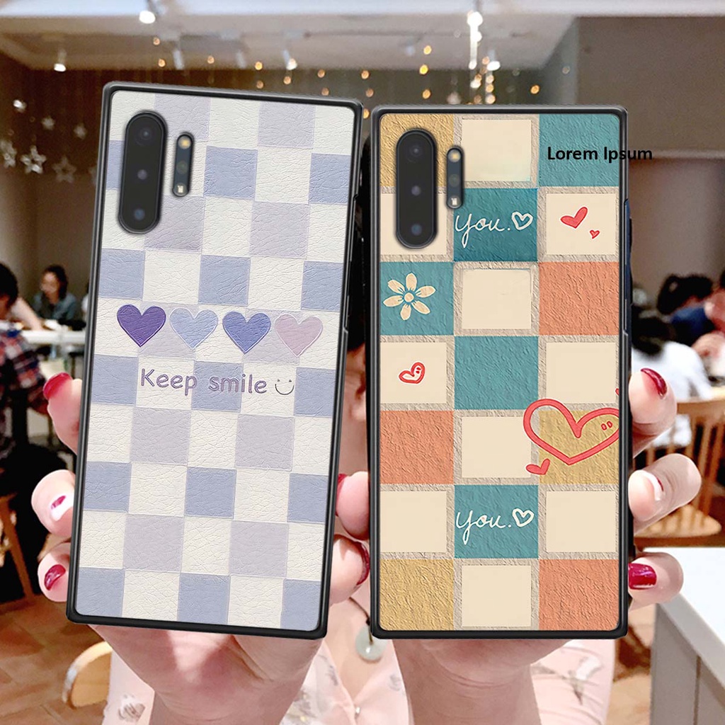 Ốp Samsung Note 10 Lite caro trái tim cá tính, thời trang siêu đẹp, siêu phong cách