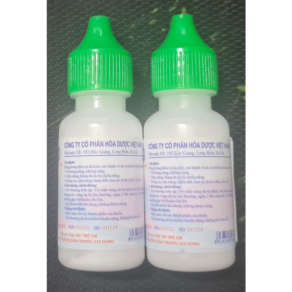 Hỗn dịch dùng ngoài Hồ Nước 20g - Dùng trong da khô, vết bỏng mỏng, cháy nắng, trứng cá, côn trùng đốt, chốc, vẩy nến