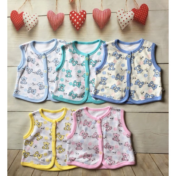 Áo Ghi lê cotton họa tiết/ Áo ghile, áo khoác em bé (được chọn màu và size)