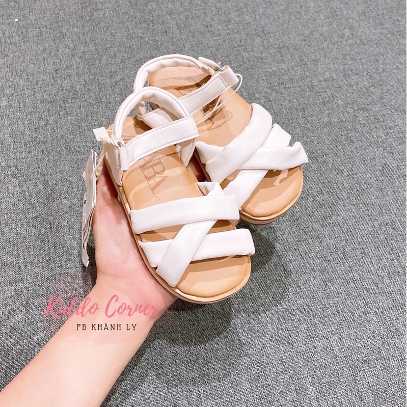 [KIDDO] Dép sandals trắng quai đan siêu yêu, nhãn hiệu Zara kids bé gái ạ