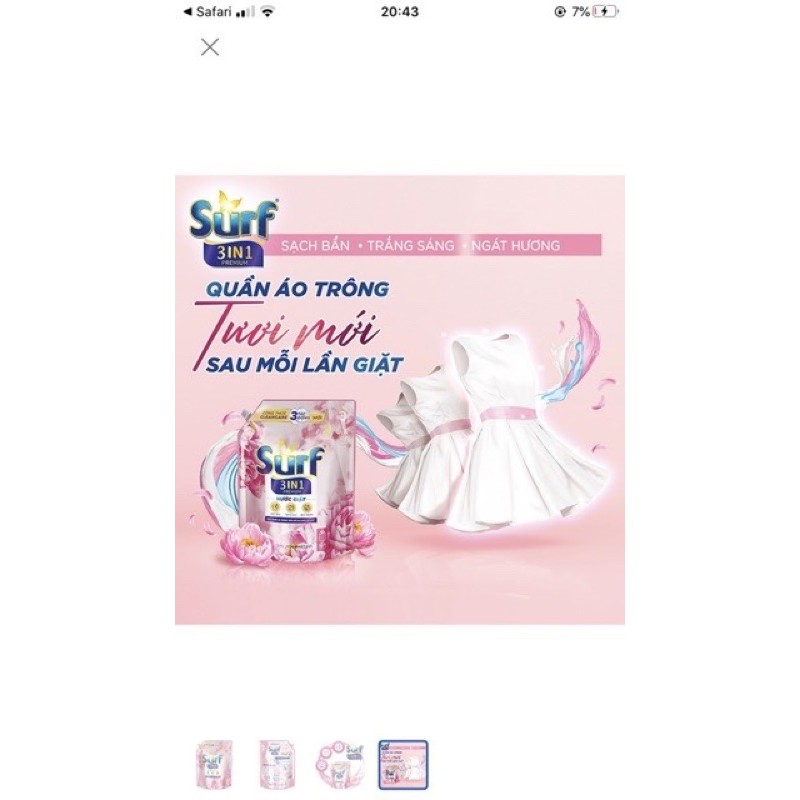 NƯỚC GIẶT SURT 3,3KG HƯƠNG HOA MỚI hàng mới giá mới