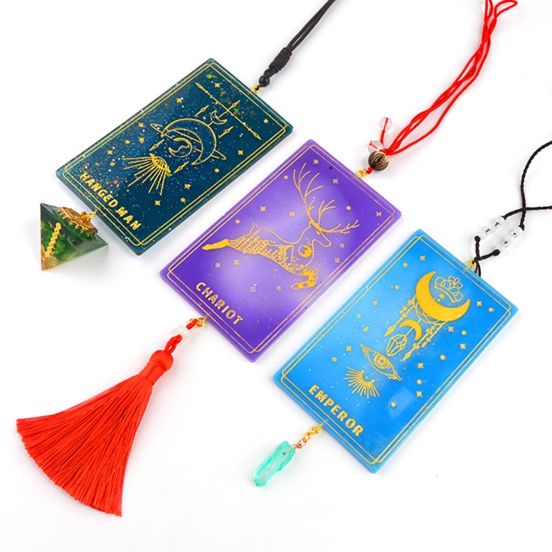 Khuôn Silicone Làm Mặt Dây Chuyền Thẻ Bài Tarot Arcana Độc Đáo