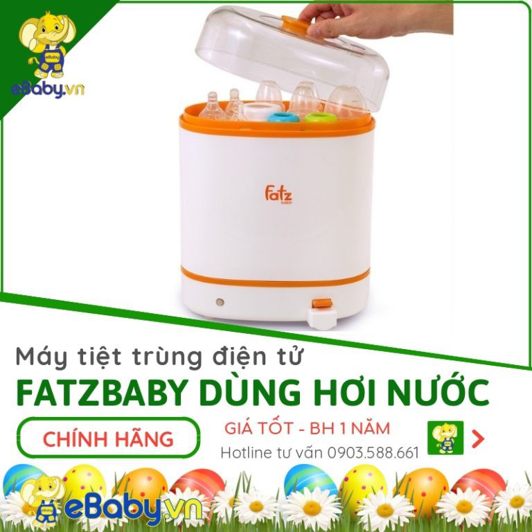 Máy tiệt trùng bình sữa tiên tiến bằng hơi nước Fatzbaby FB4010AC