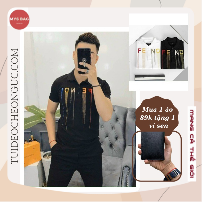 Áo Polo Nam Cổ Trụ Tay Ngắn Thêu Chữ Chất Vải Dày Dặn, Áo Phông Đẹp NN-0015-tuideocheonguc.com
