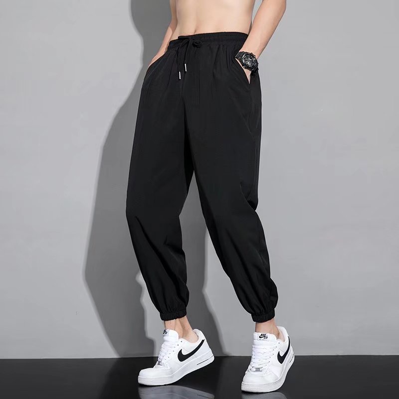 Quần Thể Thao Dài Chất Liệu Lụa Lạnh Mỏng Có size M-5XL Thời Trang Mùa Hè Cho Nam