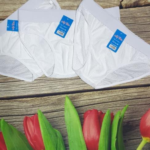 Bộ 5 quần lót THÔNG HƠI nam- Trắng tinh khôi- Đẹp mê ly