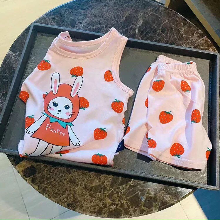 [ Hàng QC ] Bộ Ba Lỗ Cotton Họa Tiết Đáng Yêu Cho Bé Trai Bé Gái KIDS21001