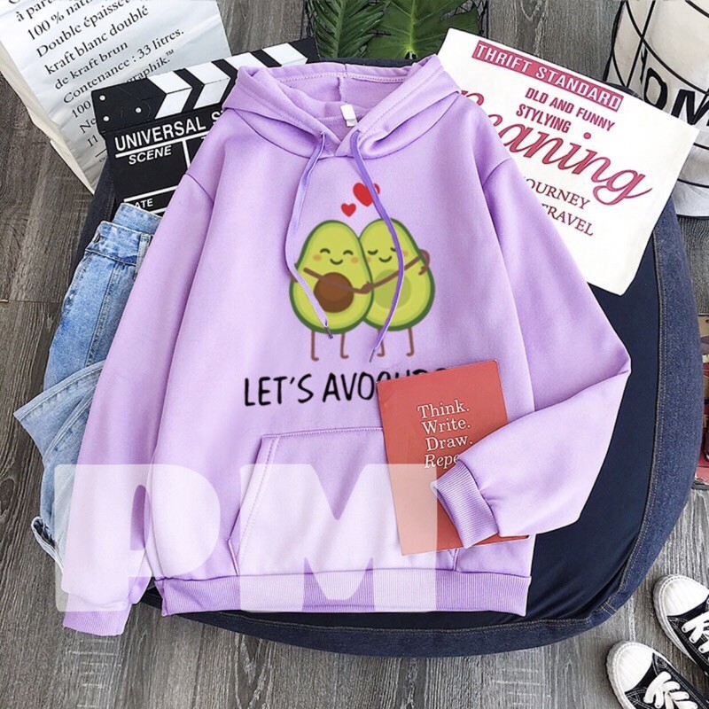 Áo hoodie quả bơ tim LET, Áo nỉ Unisex from rộng, Chất nỉ ấm mặc không xù, thiết kế phong cách - MODY