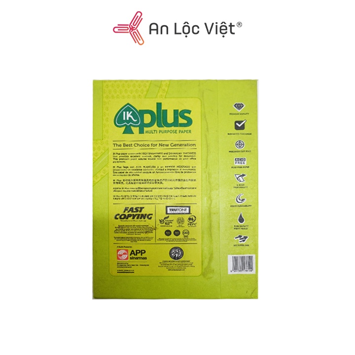 Giấy A5 IK Plus 70 gsm 500 tờ chính hãng