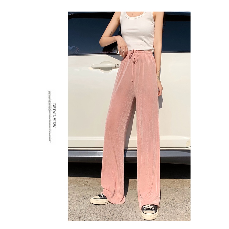 NRVP Quần Dài Nữ Lưng Cao Ống Rộng Thời Trang Hàn 2020