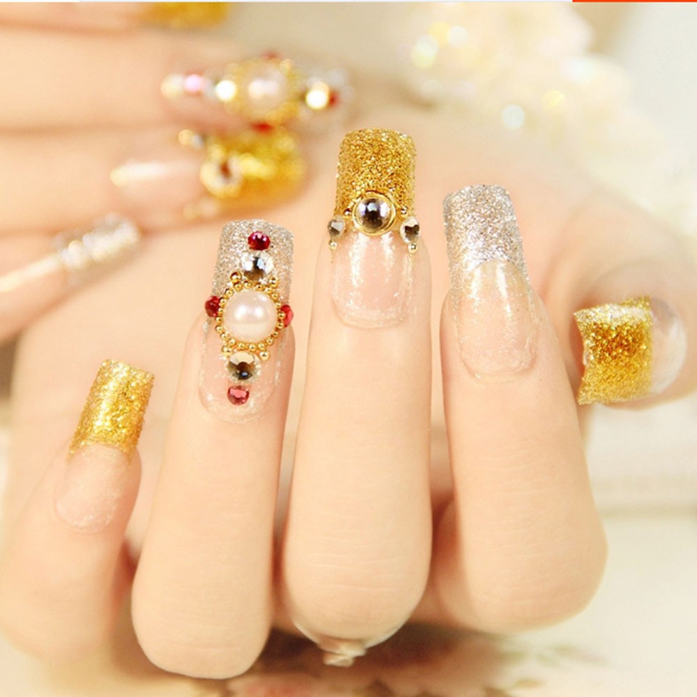 [Hàng mới về] Bánh xe đựng hạt phụ kiện đính móng tay kích thước 0.8 - 1.5mm phong cách nghệ thuật làm đẹp cho móng tay