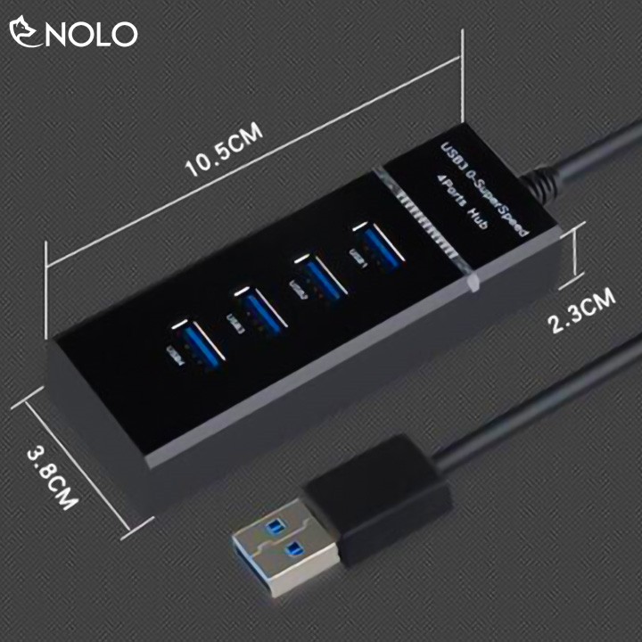 Hub Chia Cổng USB Tốc Độ 3.0 Model HB03 Có 4 Port Dây Cáp Dài 30cm Hỗ Trợ Win 10