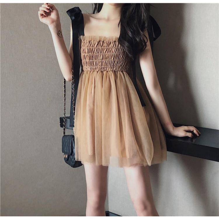 Đầm Hai Dây Phong Cách Hàn Quốc Thời Trang Cho Nữ