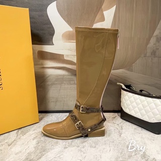 Bốt boot fd mũi tròn da bóng đai ngang fullbox