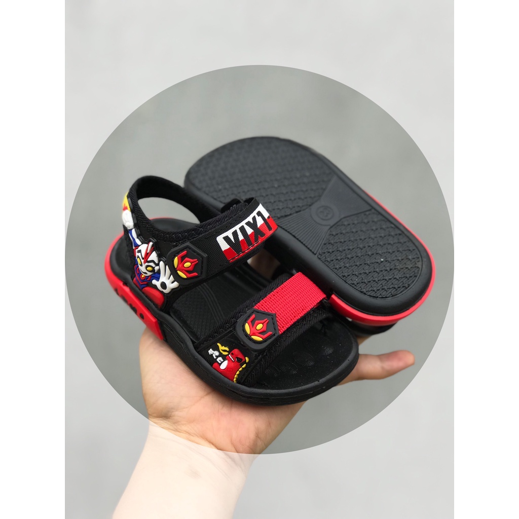Sandal cho bé - dép quai hậu cho bé cao su dẻo có quai dán hình siêu nhân nhện freeship mã A308 ( có video&amp;ảnh thật)